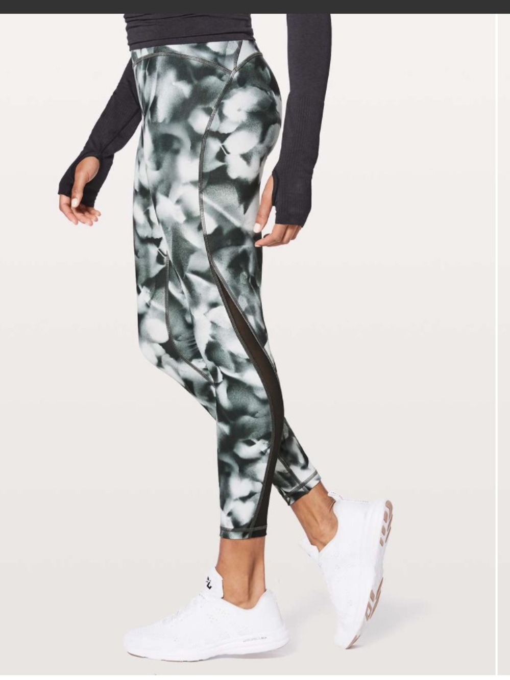Lululemon train times 7/8 pant blush blossom alpine black white size 4
